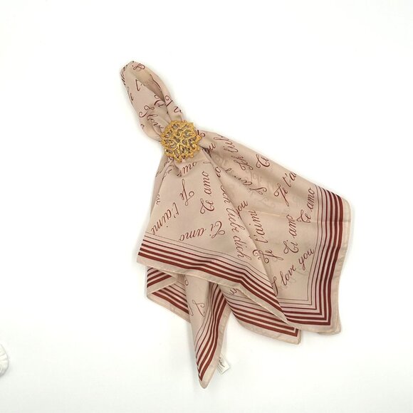 Vintage "I Love You,” Scarf in Multiple Languages, by Tura ITALY - Picture 3 of 7